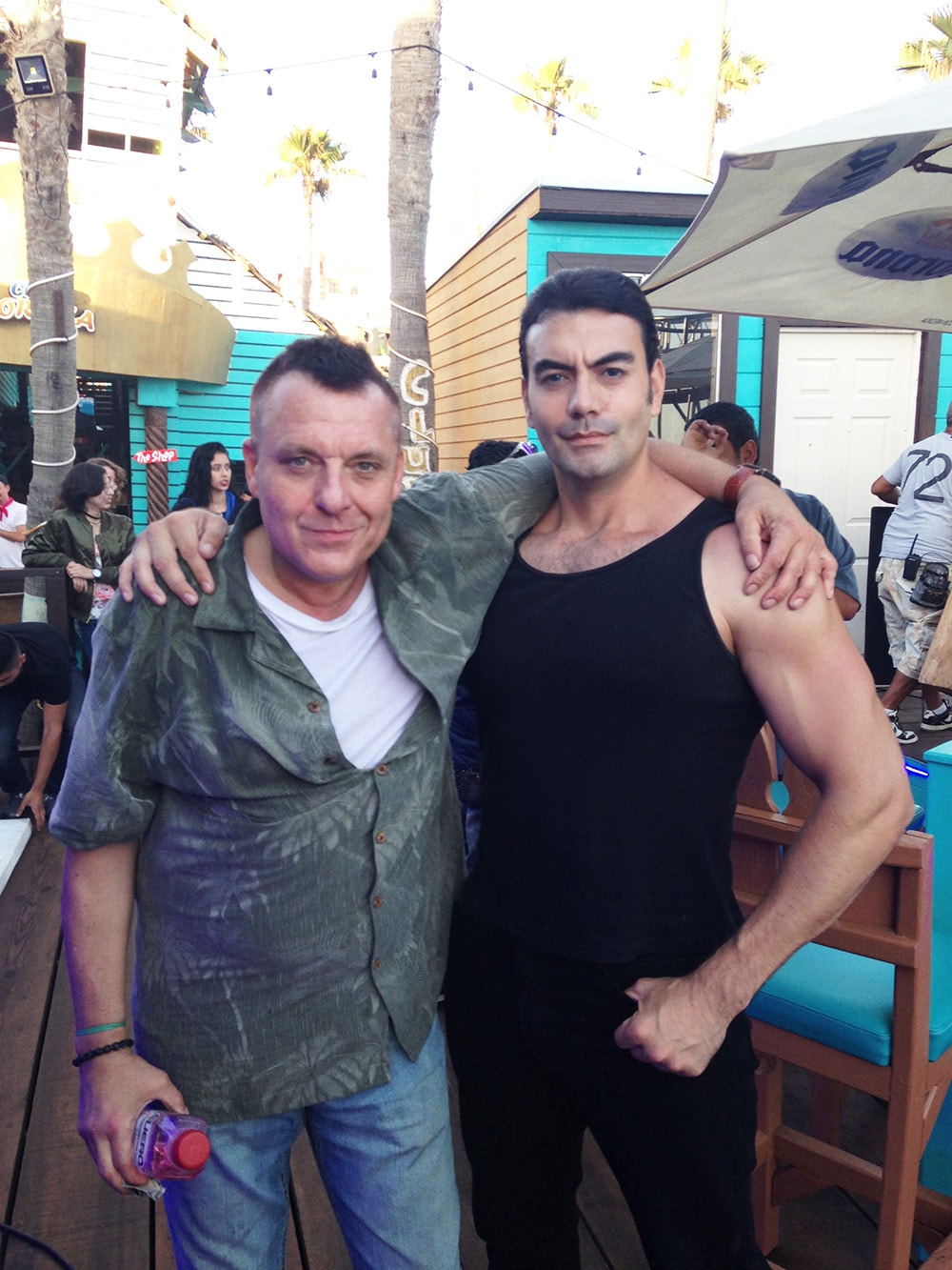 Sarujio Valente on set with Tom Sizemore