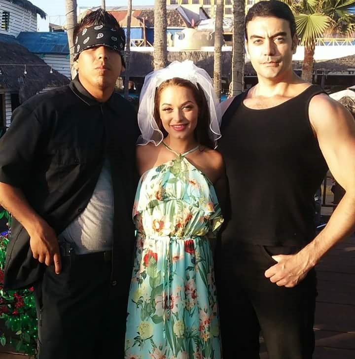 Sarujio Valente on set with Tom Sizemore